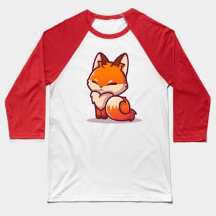 Cute Fox Sitting Baseball T-Shirt